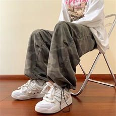 迷彩伞兵工装裤男士春秋季美式潮牌垂感速干裤子宽松K1517-P40，男装休闲裤，星座603-2