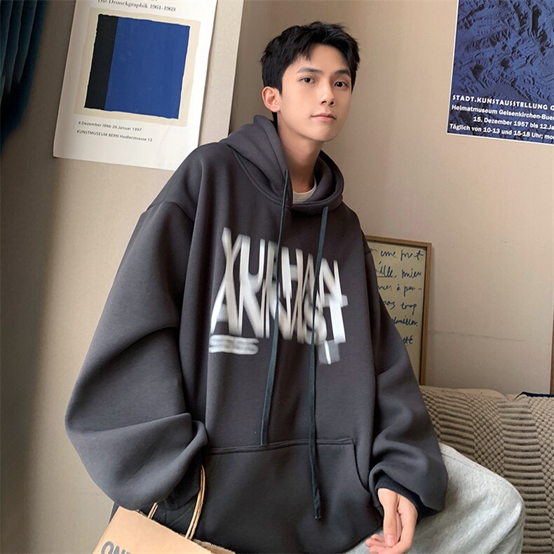 抖音供货、复合360克现货字母印花连帽卫衣宽松D223A-WY2219-P50,男装卫衣,电商019-1