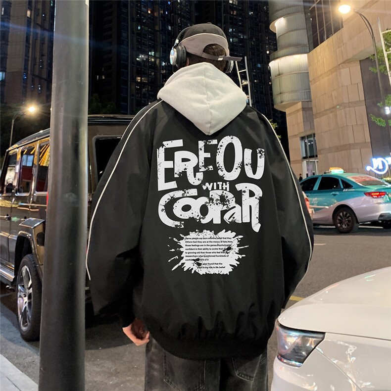 特批夜景街头风棒球服外套宽松字母印花夹克A247-TPF6053特批65,男装夹克,电商A247