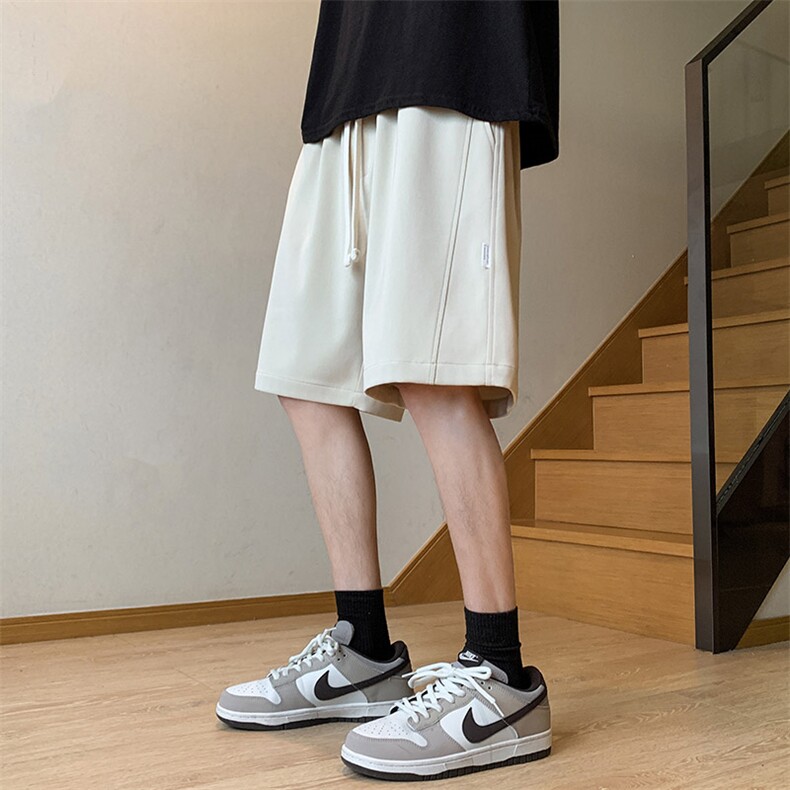 夏季新款冰丝垂感短裤港风休闲裤男免烫宽松凉感K23201-P39控58,男装牛仔裤,星座717