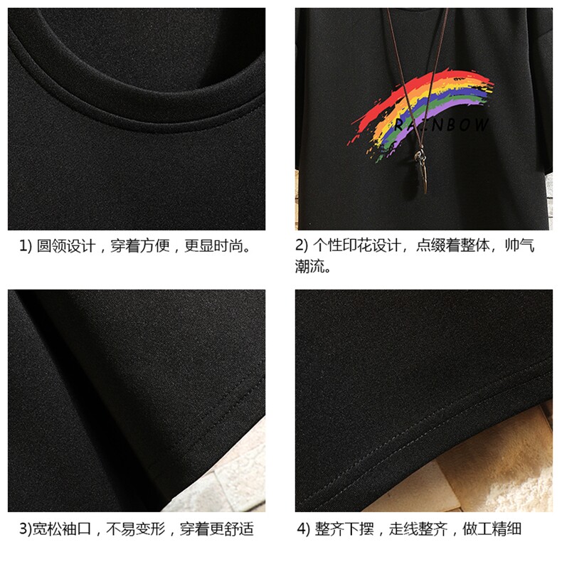 TK28064-P25春夏季七分袖t恤男大码五分袖男短袖中袖砖墙挂拍,男装T恤,电商A040A