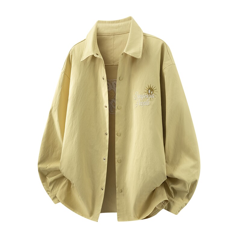 高品质鱼骨纹2026新款百搭翻领长袖衬衫A436-26019-P68118,男装衬衫,电商A436