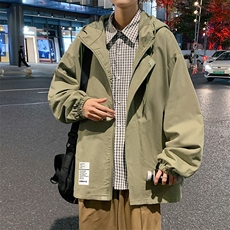 JK41045-P85加棉款-P115纯棉连帽夹克男士大码工装夹克男外套男，男装夹克，电商A040