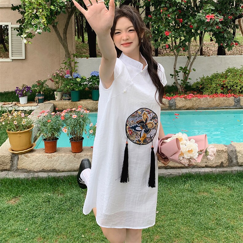 新中式年轻款改良旗袍连衣裙P95-K148,女装汉服/婚纱/旗袍/礼服,红龙果