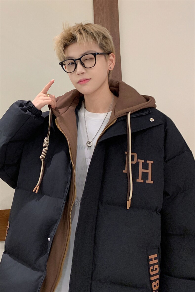 冬季宽松/假两件休闲外套潮加厚棉衣XZ102B-1M2681-P125,男装棉衣,星座102B-1