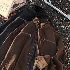 立领工装夹克男女秋季百搭潮外套宽松休闲上衣8577P75，男装夹克，星座410-2