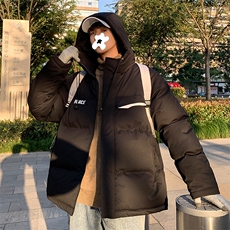 冬季新款潮保暖加厚假两件连帽男休闲宽松棉衣WT07-P80，男装棉衣，电商A128