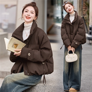 90%白鸭绒羽绒服女2025冬季新款休闲立领羽绒服外套女图片