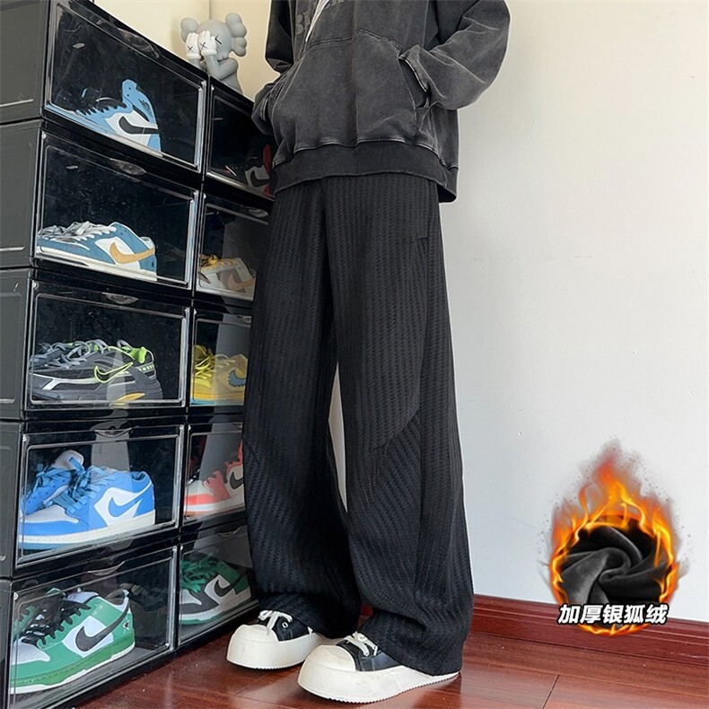 重磅480g雪尼尔鱼骨纹大码保暖银狐绒休闲裤K5713J加绒-特P45控88，男装棉衣，电商A001-1