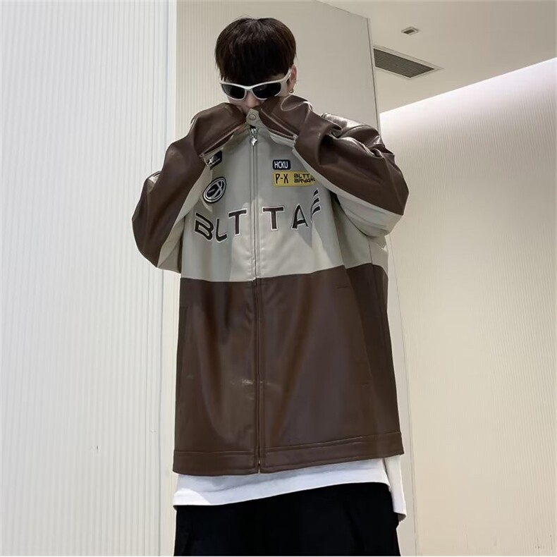 秋季青春流行男夹克文艺潮PU皮全机绣外套QJ43P85,男装夹克,星座1116-2