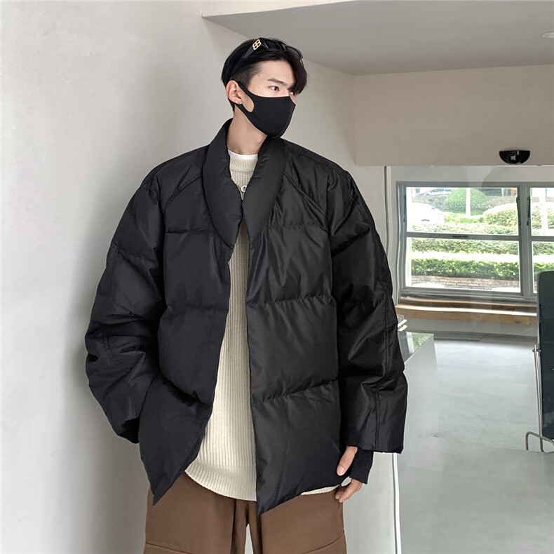 港风防风手套设计羽绒服V领和服式夹克羽绒服男YR77712P218控298，男装夹克，星座227-7