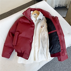 精品高质量PU皮棉衣现货抖音可送样A061-AJ00923棉衣-特P95-现货，男装棉衣，电商A061