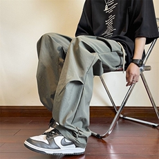 尼龙冰感面料轻薄柔软裤子男2025新款垂感宽松休闲裤KZ7322-P45，男装休闲裤，星座210-1