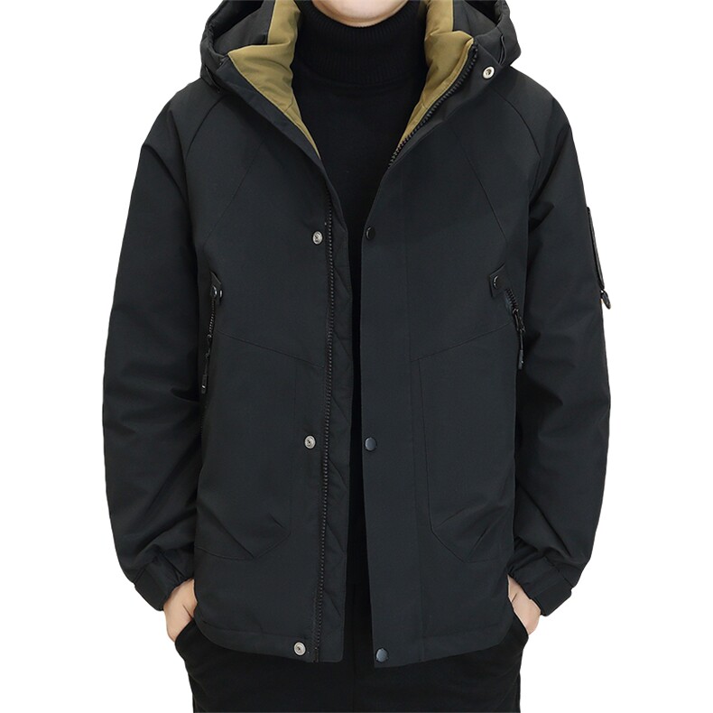 情侣冬款羽绒服男户外冲锋衣连帽男女同款冬加厚外套潮8973-P200,男装羽绒服,星座613B