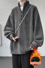 LW603特P45加绒55加厚半拉链卫衣大码解构设计套头衫重磅立领外套，女装短外套，电商B215