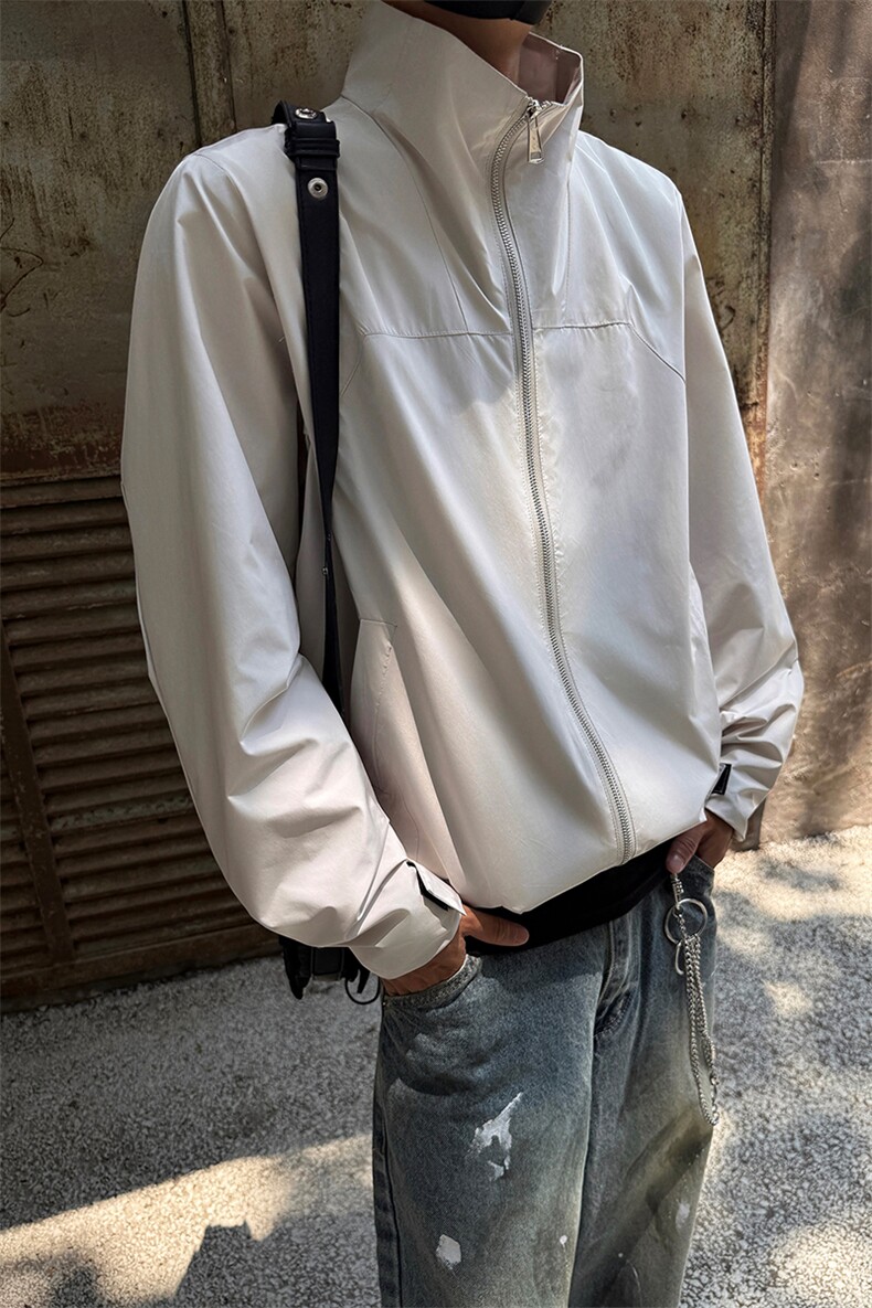 健身骑行日常百搭外套上衣复古极简主义简约时尚夹克HY803TP60,男装夹克,电商A102B