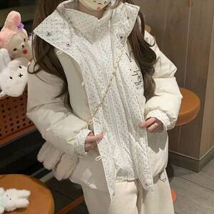 1506A/G79350/P94卡通甜爱风连帽棉服女学生保暖棉衣面包服图片