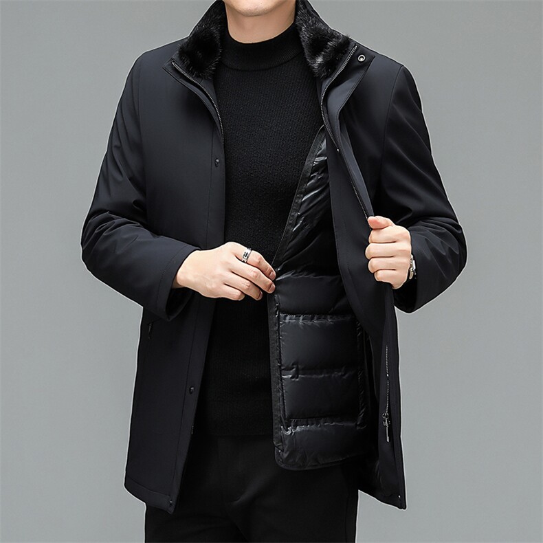 CKE1610钱塘2020-2冬季新款商务休闲厚款中年男士羽绒服P445,男装羽绒服,钱塘207-2