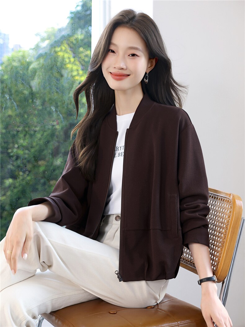 休闲立领短外套女2025早春秋新款百搭显瘦流行棒球服夹克上衣,女装短外套,涵誉
