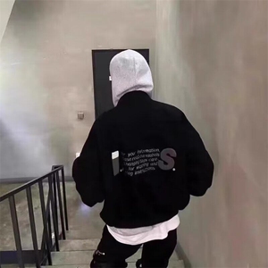 网图毛呢刺绣飞行夹克男外套春秋Cleanfit男女棒球服  G77 -P68图片
