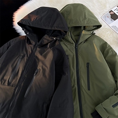 24冬潮户外防风防水滑雪服男时尚加棉加厚保暖中性风外套M70-P140，男装棉衣，电商A001-1