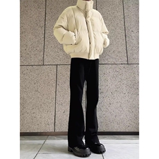 现货5W件冬季三防重磅硬挺boxy短款羽绒立领PU皮棉衣外套加厚棉服，男装棉衣，电商A486-1