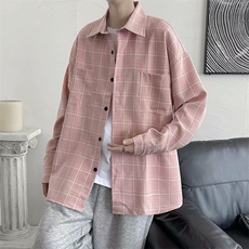 美式复古衬衫春季内搭叠穿外套小众高级感情侣上衣C8010p40，男装衬衫，星座1013