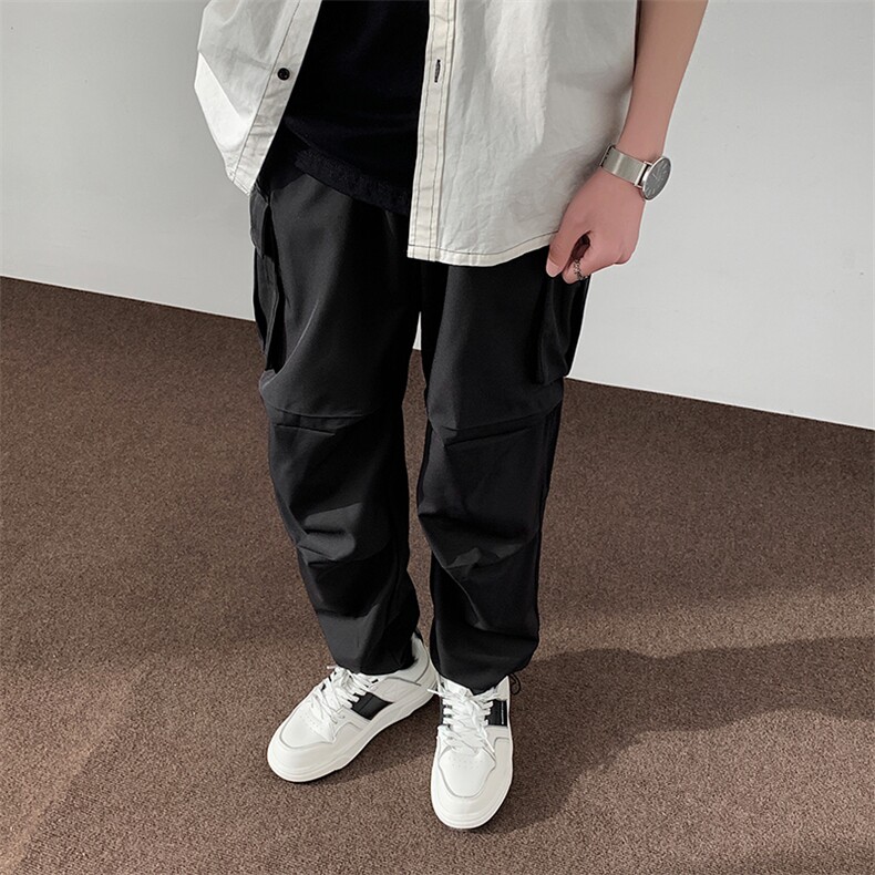 双色美式大口袋工装裤男春夏新款宽松运动直筒休闲长裤K322/p52，男装工装外套，电商B381-1