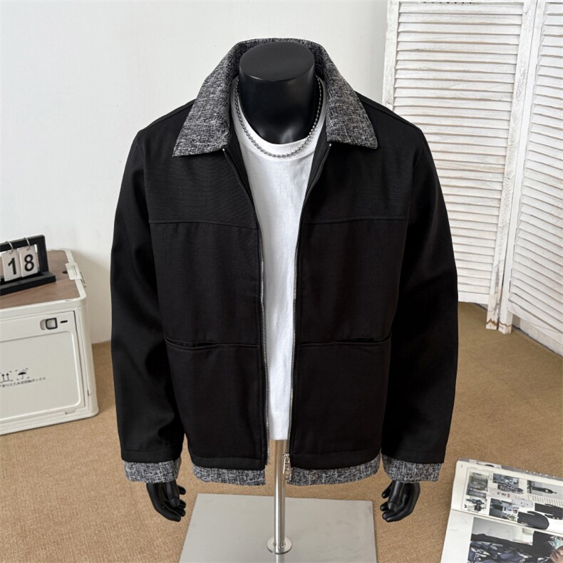 港风秋款男夹克衫扎染拼色宽松拼接外套JK7644P75，男装夹克，星座1013-1