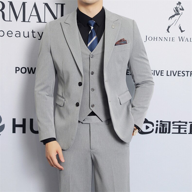 2025新款商务休闲三件套装西服套装2205-P220，男装西服，星座311B
