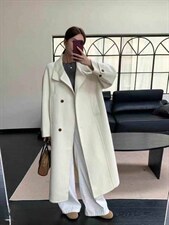 新款立领韩系高品质薅羊毛手工制作双面羊毛大衣，女装双面呢大衣，依嘟服饰