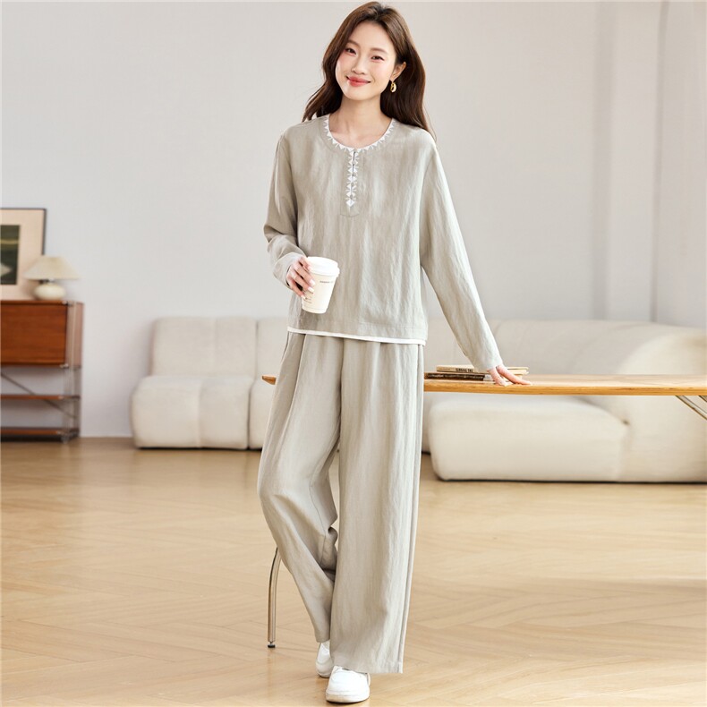 2026春秋季时尚简约大方气质优雅显瘦休闲潮流纯色两件套，女装套装/套裙，独衣靓