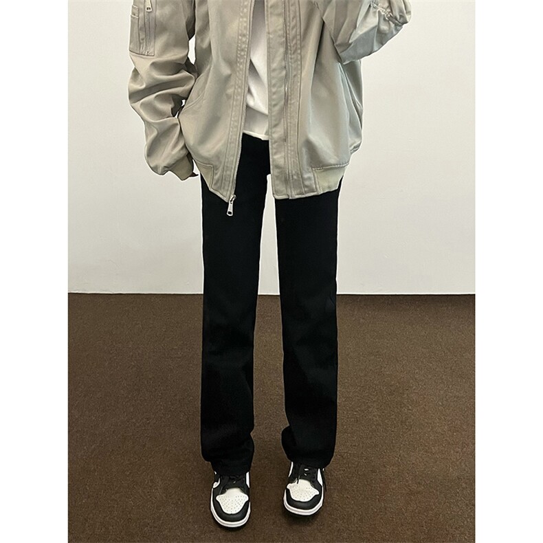 B221美式高街水泥灰弹力直筒牛仔裤LK24146-P60控79加绒P70控99,男装牛仔裤,电商B221
