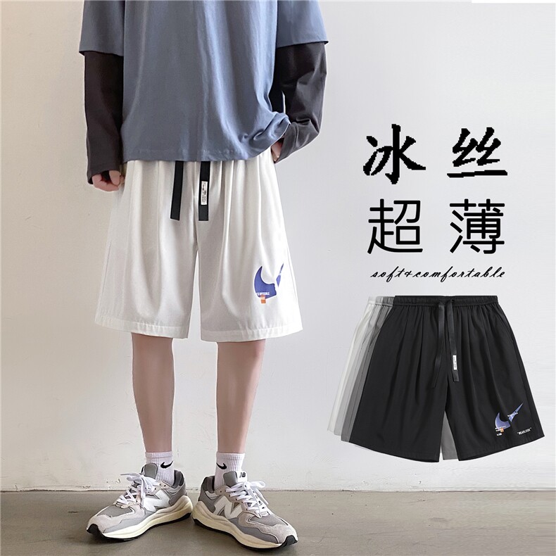 冰丝短裤男夏季外穿宽松直筒5分裤薄款速干休闲裤子 DK01-特批25图片