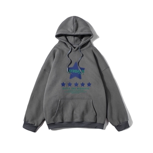 白底23新款秋季时尚百搭美式印花连帽套头外套W372P40控58图片