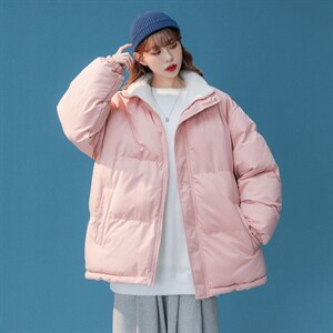中性风2023冬季男女同款纯色立领棉衣百搭休闲棉服外套MY100特P78，男装棉衣，电商B220