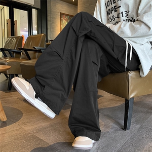 春秋季大口袋伞兵工装裤男cleanfit美式复古机能宽松休闲阔腿裤子图片