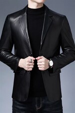 YT20801男士皮衣西装西服外套修身绵羊皮休闲P560，男装皮衣，电商B360