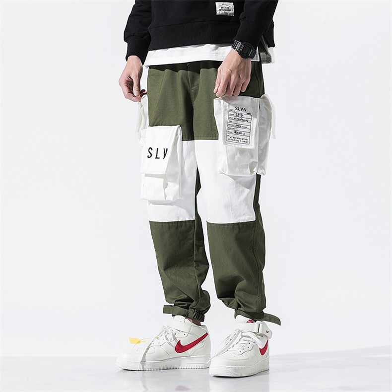G21P30白墙风2024秋季新品日系工装嘻哈裤加大码青年潮,男装休闲裤,电商A026-1