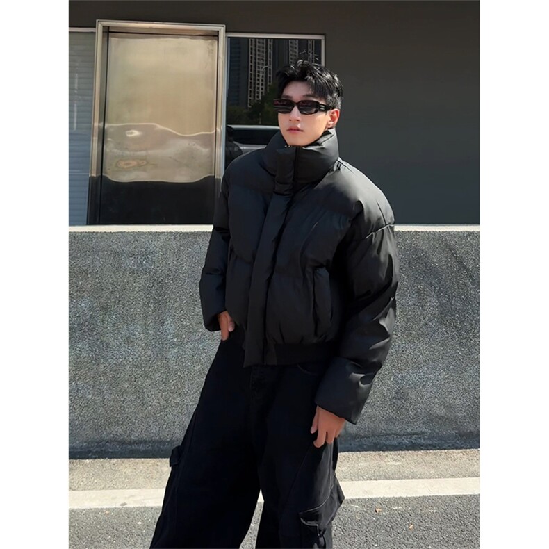 pu皮棉服冬季美式高街棉袄cleanfit短款宽松棉衣外套MF3667-特P85,男装皮衣,电商B295
