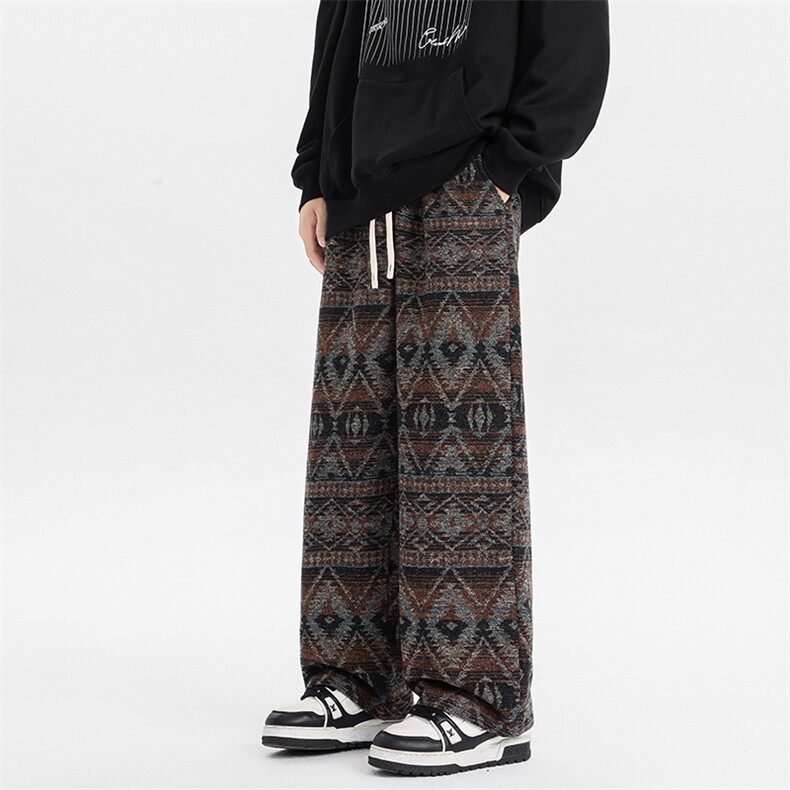 8XL-M羊羔绒裤子男冬季加绒加厚民族风重磅针织棉裤大码KZ023P78,男装休闲裤,电商B312