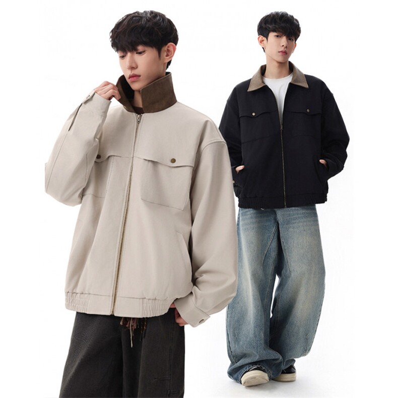 翻领夹克男春季简约宽松潮流百搭上衣服JK266-P73图片