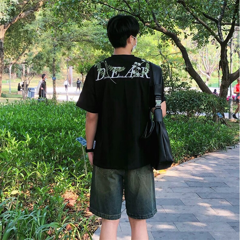 万针全刺绣工艺高品质260克纯棉双纱美式宽松百搭短袖T恤特P33,男装T恤,电商A486-1