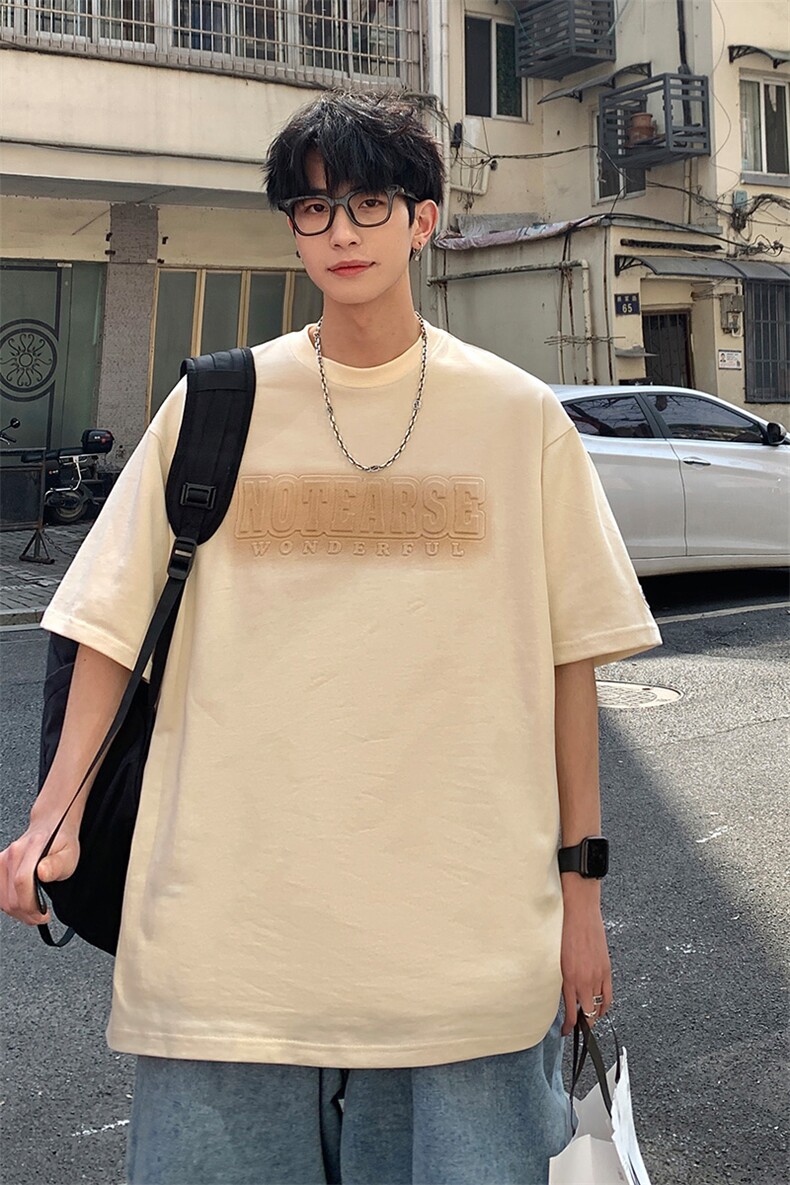 2023夏新款数据款港风个性撞色印花短袖T恤上衣T2221-P48,男装T恤,星座914-3