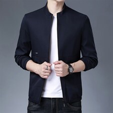 中年男士春秋季外套薄款夹克立领爸爸秋装上衣商务休闲男装新款，男装夹克，电商B212（原钱塘6029）