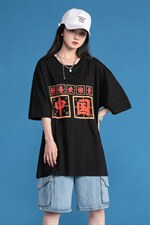 夏季爱印花中性风三色宽松T恤A071-5502-P25（控38），男装T恤，电商A071
