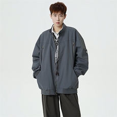 2026春季新款宽松棒球领夹克男纯色上衣外套DSA157B-JK7925-特P63，男装夹克，电商A157B