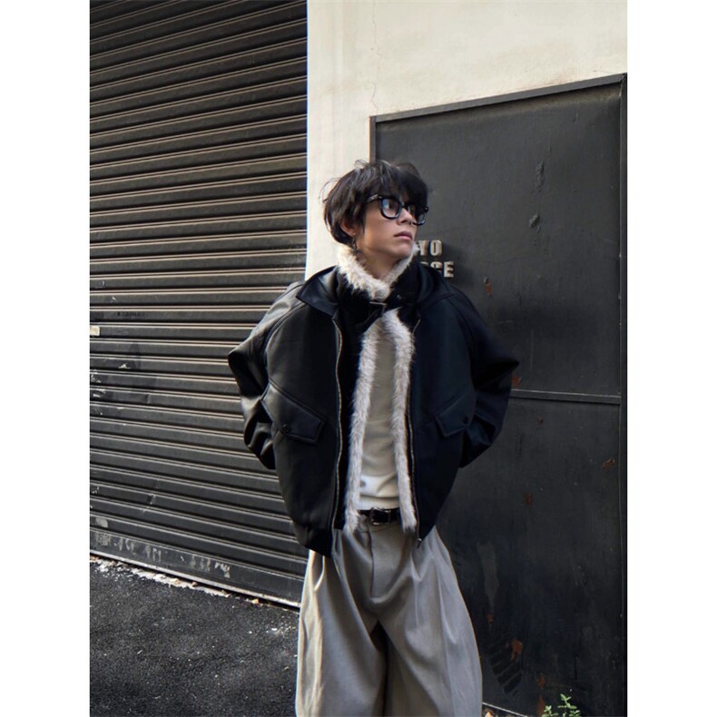 逃离光覆南美式冬季座山雕皮毛棉服加厚PU皮棉衣夹克外套男女潮,男装夹克,星座506A