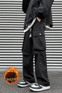 美式高街工装裤男加绒加厚户外机能冲锋直筒休闲裤2307加绒特P46图片