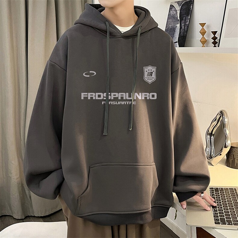 抖音得物供货可提供视频秋冬重磅美式宽松连帽卫衣DL2312,男装卫衣,电商A486